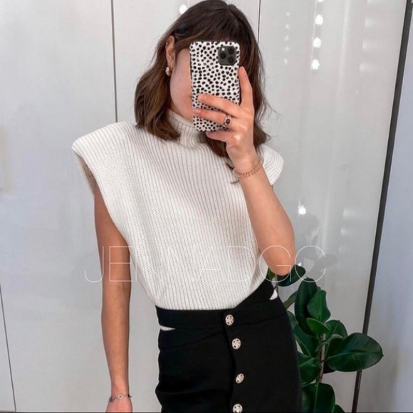 NWT Zara shoulder pad knit top - Picture 16 of 16